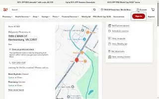 Walgreens Pharmacy of Harrisonburg website
