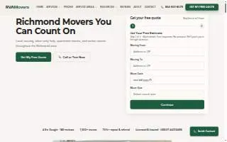 RVA Movers Richmond Virginia movers of Highland Springs website