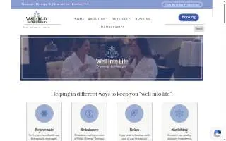 Well Into Life Massage & Skincare website