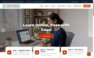 Revo Driving School of Hybla Valley website