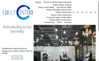 Cobalt Tattoo Studio of Lake Ridge website