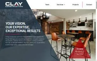 Clay Construction LLC website