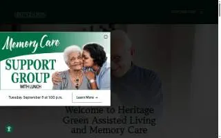 Heritage Green Assisted Living and Memory Care website