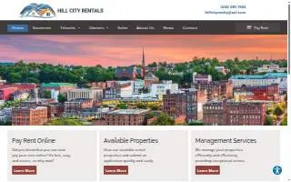 Hill City Rentals website