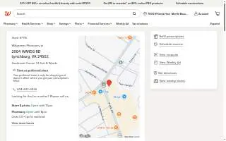 Walgreens Pharmacy of Lynchburg website