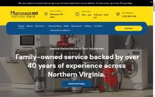 Manassas Appliance Repair website
