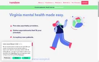 Tandem Telehealth Psychiatrists - Manassas website