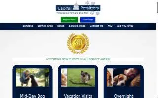 Capital Petsitters website