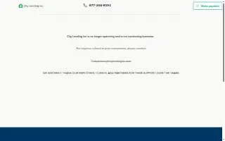 City Lending, Inc. website