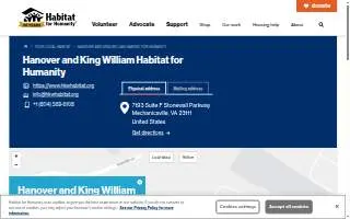 Hanover and King William Habitat ReStore website