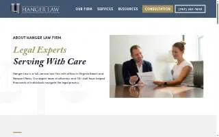 Hanger Law of Newport News website