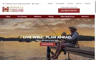 Peninsula Funeral Home, Inc. website