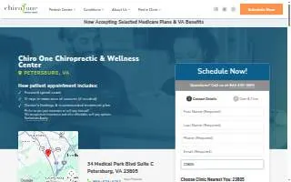 Chiro One Chiropractic & Wellness Center of Petersburg website