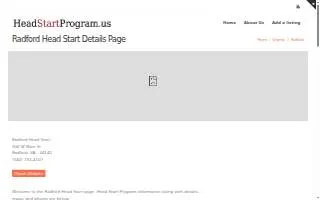 Head Start Program - East Radford website