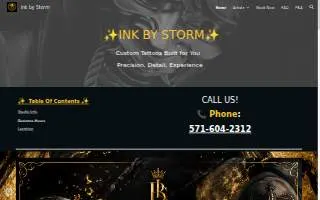 Ink by Storm Tattoos website