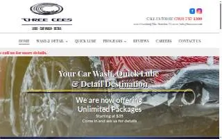 Three Cees Car Wash and Quick Lube website
