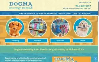 Dogma Grooming + Pet Needs website