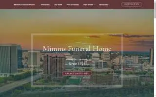 Mimms Funeral Services website