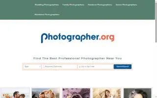 Photographer To GO website