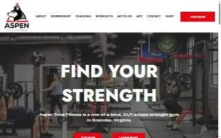 Aspen Total Fitness website