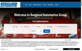 Berglund Used Car Super Center website