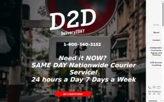 Logistics Courier Network/ Delivery2Day Inc. website