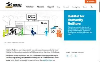 ReStore- Habitat for Humanity in the Roanoke Valley website