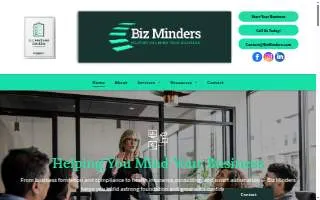 Biz Minders website