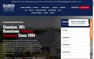 Baber Enterprises Roofing and More website