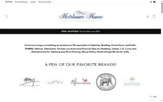 Heirloom Home Fine Linens website