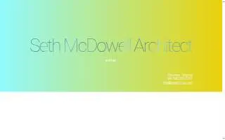 Seth McDowell Architect, pllc website