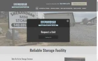 Shenandoah Mini Storage website