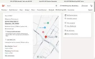 Walgreens Pharmacy of Staunton website