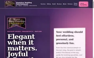 Dominion Wedding Entertainment website