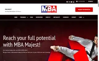 MBA Majest Martial Arts website