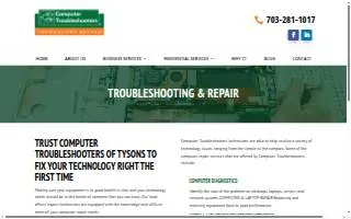 Computer Troubleshooters of Tysons website