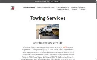 Affordable Towing - Virginia Beach Facility website