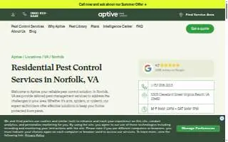 Aptive Pest Control of Virginia Beach website