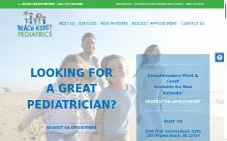 Beach Kids Pediatrics website