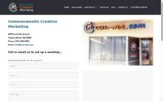 Commonwealth Creative Marketing website