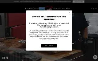 Daves BBQ website