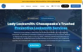 Lady Locksmith of Virginia Beach website