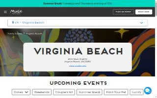 Muse Paintbar - VA Beach website