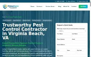 PrimeForce Pest Control Virginia Beach website