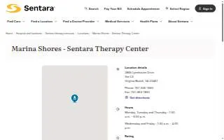 Sentara Therapy Center - Marina Shores website