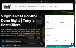 Tony’s Pest Killers website