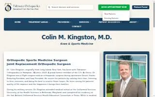 Colin M. Kingston, M.D. of Williamsburg website