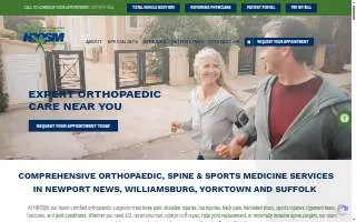 Hampton Roads Orthopaedics Spine & Sports Medicine - Williamsburg website