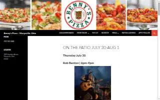 Benny Meleto's Pizza website