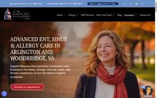 Capitol Breathe Free Sinus & Allergy Centers - Woodbridge website